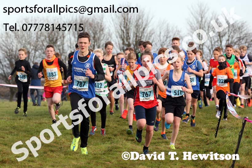 Boys under-13s 2017 Start Fitness North Eastern Harrier League, Aykley Heads, Durham. Photo:  David T. Hewitson/Sports for All Pics